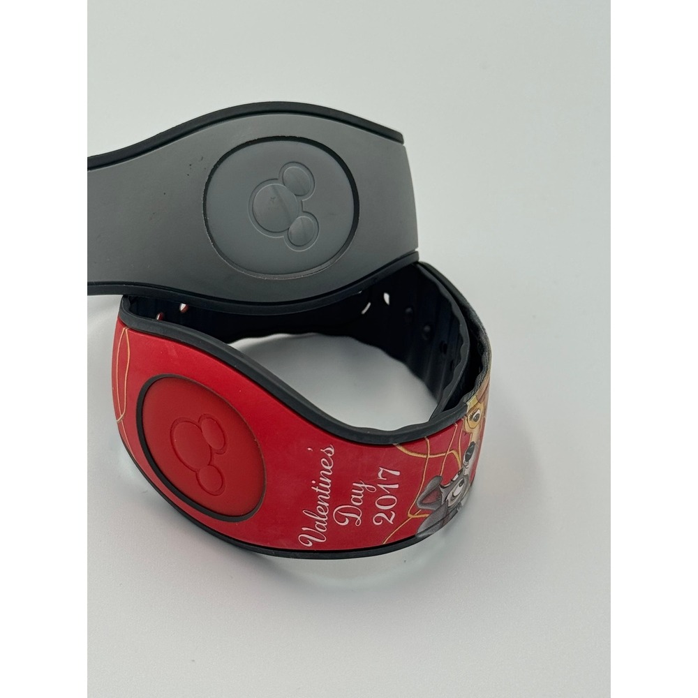 Disney MagicBand 2.0 Lady and the Tramp Valentines Day 2017 & Grey‎ Set of 2